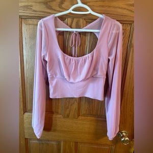 Crop open back shirt